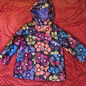 Flower Rain Coat size Medium (girls 5-6) Carters